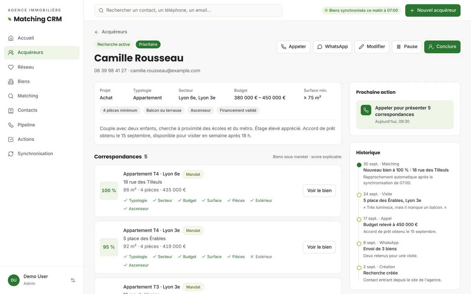 Buyer matching CRM: A buyer